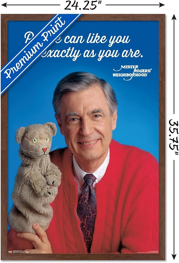 Trends International Mister Rogers - As You Are Wall Poster, 22.375" x 34", Mahogany Framed Version