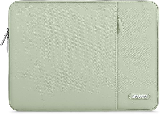 MOSISO Laptop Case 16 inch, 15-15.6 inch Laptop Sleeve Compatible with MacBook Pro 16 M4 M3 M2 M1, HP Acer Dell Lenovo ASUS Notebook, Polyester Vertical Computer Sleeve Bag with Pocket, Sage Green