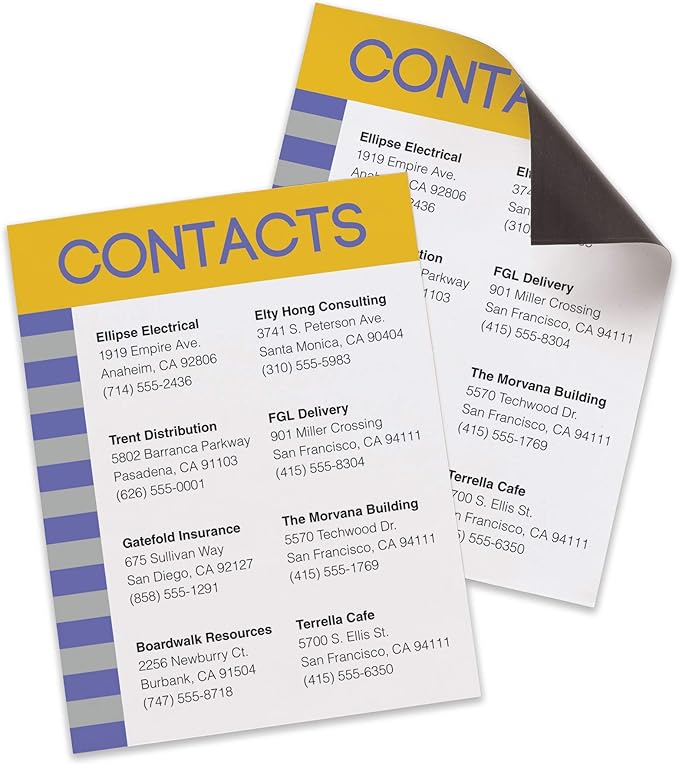 Avery Printable Magnet Sheets, 8.5" x 11", Inkjet Printer, 2 Packs, 10 White Magnetic Sheets Total (5814)