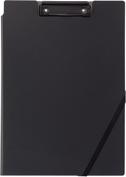 Kokuyo Clipboard with Storage, Black A4 Clipboard Folder with Versatile Storage Cover. Organizing Documents with Elastic Band, Nursing Profile Holder for Dual Storage with Pen Slot. (Joha-MC50D)