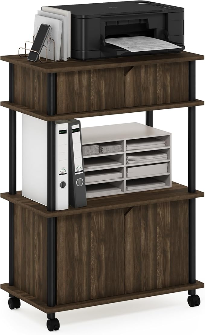 Furinno Turn-N-Tube 3-Tier Toolless Multipurpose Printer Stand Display Storage Shelf