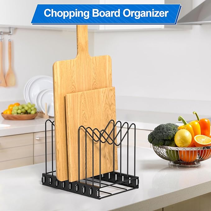 File Organizer for Desk,Clipboard Stand,Wire Caddy,Chopping Board Organizer,File Folder Holder/Rack,File Sorter,Desktop Record Holder,8 Sections Storage,Anti-Scratch/Rusty,Stable,Adjustable