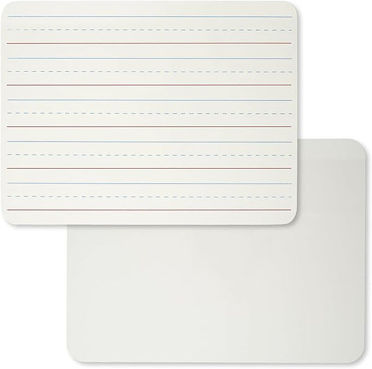 Charles Leonard Dry Erase Board, Two Sided, Lined/Plain, 9" x 12" (35120)