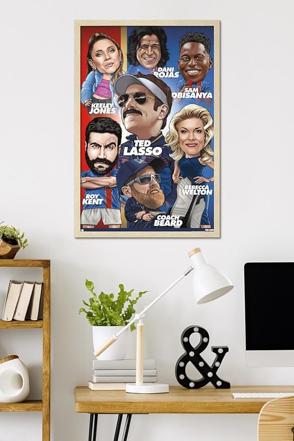 Ted Lasso - Character Grid Wall Poster, 34L" x 22.4W", Blonde Framed Version