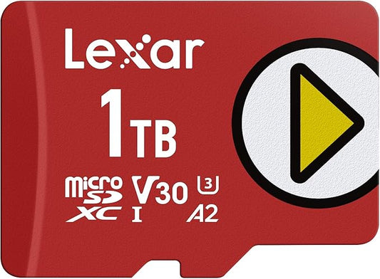 Lexar 1TB Play Micro SD Card, UHS-I, C10, U3, V30, A2, Full HD, 4K, Up to 205/140 MB/s microSDXC Memory Card, Expanded Storage for Nintendo-Switch 1, Gaming, Smartphones, Tablets (LMSPLAY001T-BNSNU)