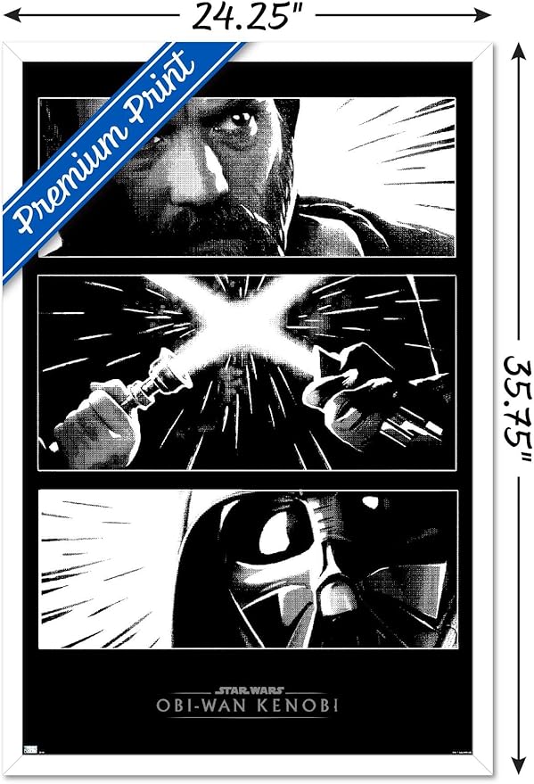 Trends International Star Wars: Obi-Wan Kenobi - Panels Wall Poster, 22.375" x 34", White Framed Version