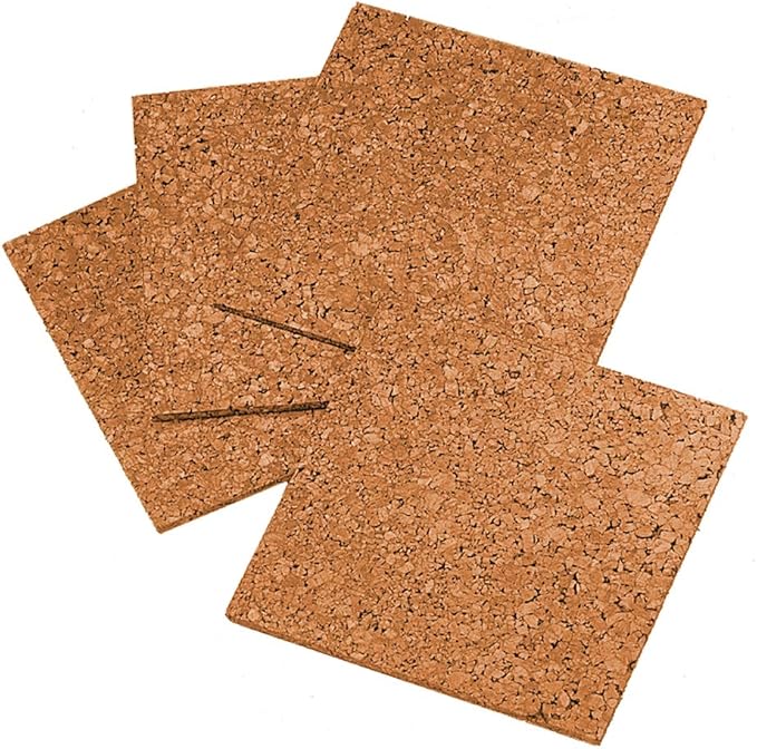 Quartet Cork Tiles, Bulletin Board Cork Panels 12" x 12" x 3/16", Natural, (102) 4 Count (Pack of 6)
