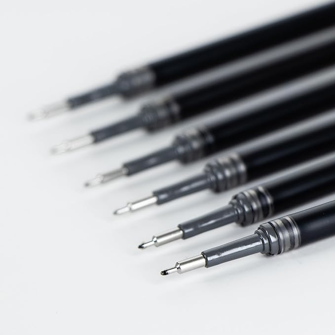 Pentel Refill Ink - for EnerGel Gel Pen, 0.5mm Needle Tip, Fine, Black Ink, Pack of 6 Refills (LRN5-6A)