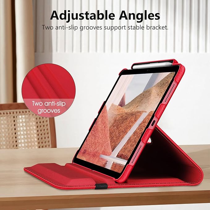 Fintie Rotating Case for iPad (A16) 11th Generation 11 Inch (2025), iPad 10th Generation 10.9 Inch (2022) - [Built-in Pencil Holder] 360 Degree Rotating Protective Stand Cover, Red