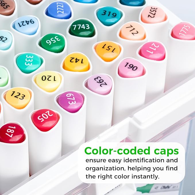 Ohuhu Markers, 48-color Art Marker Set for Architectural Design - Landscape Double Tipped Alcohol Markers - Chisel & Fine Alcohol-based Drawing Marker for Artists Students' Art Class Adults Coloring