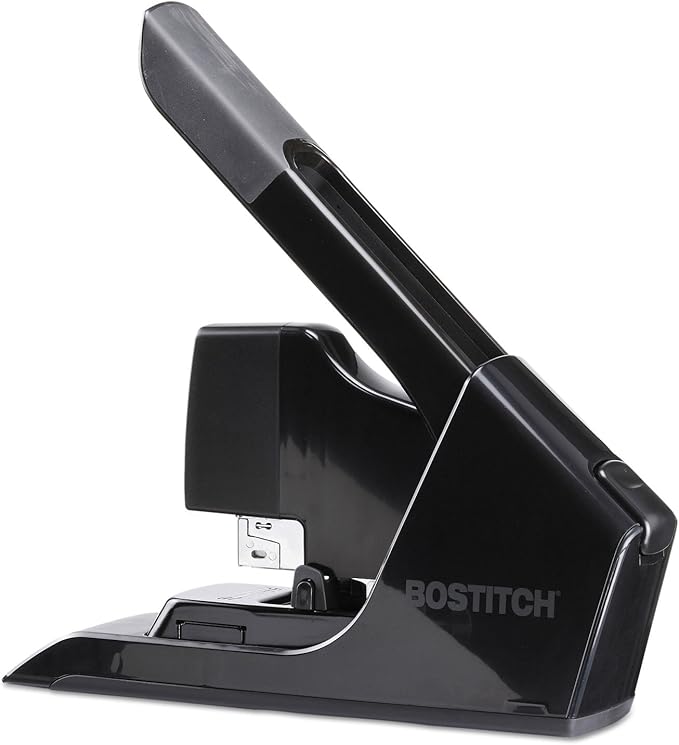 Bostitch EZ Squeeze 130 Sheet Flat Clinch Heavy Duty Stapler, Reduced Effort, Black (B8130)