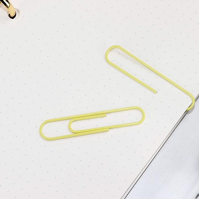 Cute Thumb Tacks Paper Clip Binder Clips Push Pins Set Assorted Size Metal Clips in Plastic Holder Decorative Desk Accessorries (Yellow)
