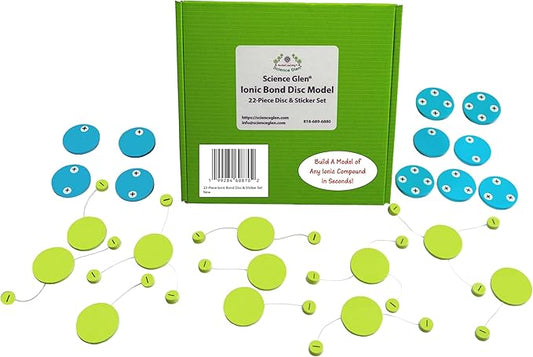 Chemistry Teacher Classroom Kit – Ionic Bond Disc Model | Visual Manipulative for Teaching Ionic Bonding & Charge Balance | Durable STEM Set for Middle School, High School, College