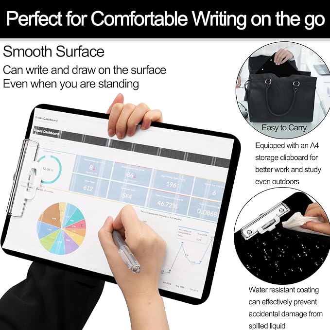 6 PCS A4 Clipboards,Plastic Clipboard with Pen Holder,Clip Boards 8.5x11 with Low Profile Clip,Cute Hanging Clipboard for School Office Supplies Clipboards for Kids,Portable Clip Board for Nurse