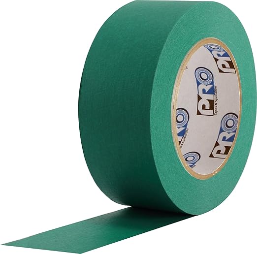 ProTapes Colored Crepe Paper Masking Tape, 60 yds Length x 3/4" Width, Dark Green (Pack of 1)