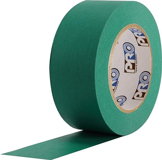 ProTapes Colored Crepe Paper Masking Tape, 60 yds Length x 1" Width, Dark Green (Pack of 1)
