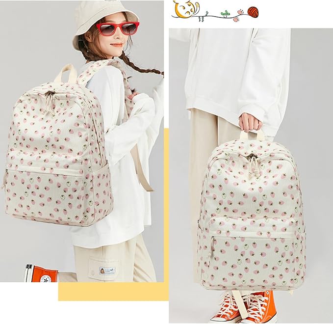 Bluboon School Backpack Set Girls Womens Laptop Bookbag Casual Daypack Fits 15 inch Laptop with Lunch Tote Bag and Pencil Bag