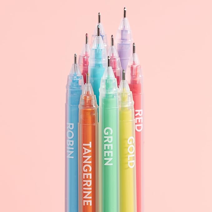 Erin Condren Essentials Colorful Gel Pen 10-pack | Colorful Gel Pens | Perfect for Writing and Color-Coding
