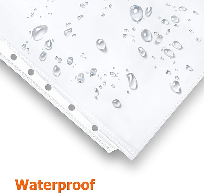 RUBEX Mini Heavyweight Sheet Protectors - 100 Sheets | Top Loading, Reinforced 7-Hole 5.5 x 8.5 Inch | Mini Ring Binders for Page Protectors, Acid-Free, Archival Safe for Documents and Photos