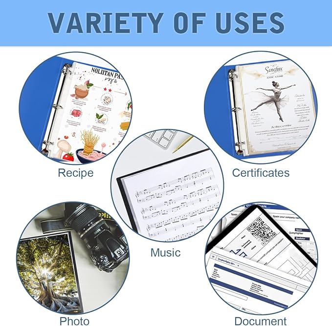 70Pack Sheet Protectors, Clear Heavy Duty Plastic Page Protectors for 3 Ring Binder, Top Loading Sheet Protectors 8.5 x 11” for Photo, Paper, Document Protector