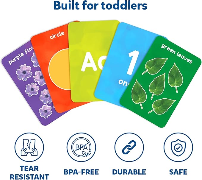 Skillmatics Thick Flash Cards for Toddlers - Letters, Numbers, Shapes & Colors, Easter Basket Stuffers, Montessori Toys, Preschool Learning Activities & Aids, Gift for Kids Ages 1, 2, 3, 4 Years