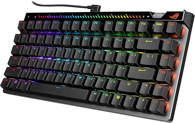 ASUS ROG Falchion Ace 75 HE Wired Analog/Hall Effect Gaming Keyboard – 75% TKL, USB, Hot Swappable HFX V2 Magnetic Switch, Rapid Trigger, 8KHz Polling, ABS Keycap, Carry Case, Web-based Config - Black