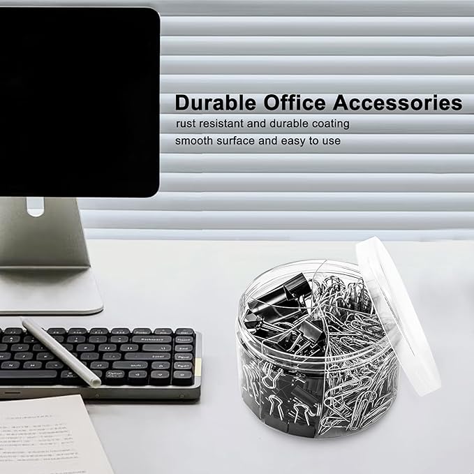 340PCS Paper Clips Binder Clips Paperclips Small Binder Clips Paper Clips Assorted Sizes Office Supplies School Supplies