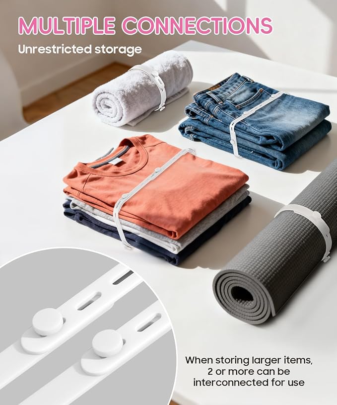 25Pack Silicone Cable Ties,Reusable Cord Organizer for Bundling Electrical Cords,Adjustable Data Cable Organizer Ties,High Elasticity Cable Straps for Home/Office/School/Travel(White)