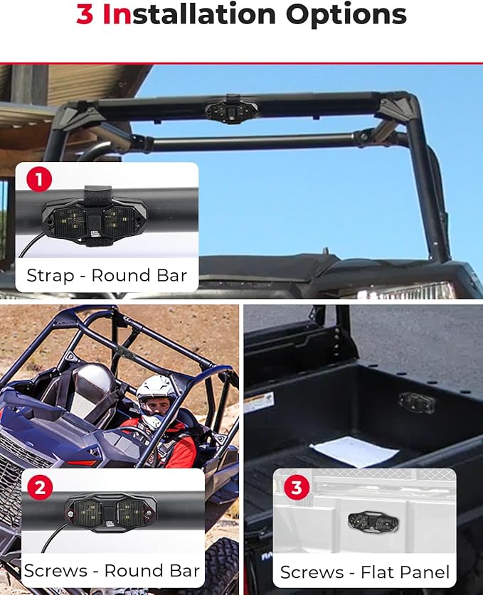 KEMIMOTO UTV Dome Light Vehicle Cab LED Light, White Bright Waterproof Solid Golf Cart Roll Cage Lighting, Compatible with RV Truck Tractor Polaris RZR Ranger Can Am Maverick X3 Defender