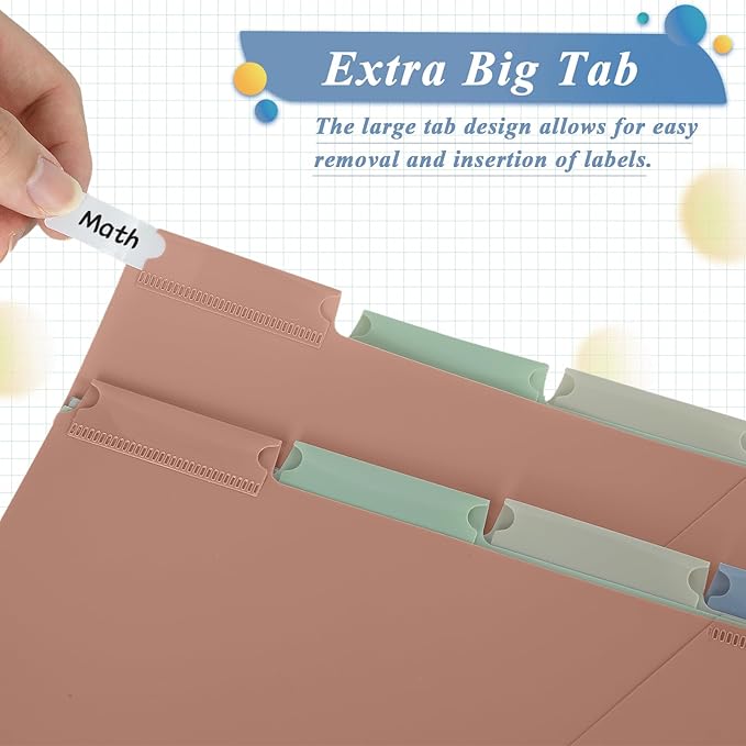 5 Sets 5 Tab Binder Dividers with Pockets for 3 Ring Plastic Binders 8.5 x 11 Inches 3 Hole Punched Page Dividers Sturdy Colorful Dividers for Office School Business Home Organizer (Boho Color)