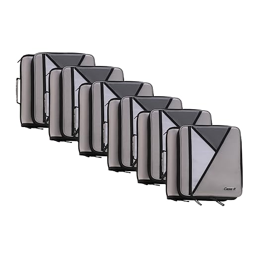 Case-it Universal Zipper Binder | 2-Inch O-Rings,13-Inch Laptop/Tablet PaddedPocket,400 Sheet Capacity,Multiple Storage Pockets & Shoulder Strap | School & Office Organizer | LT-007 Warm Gray | 6 Pack