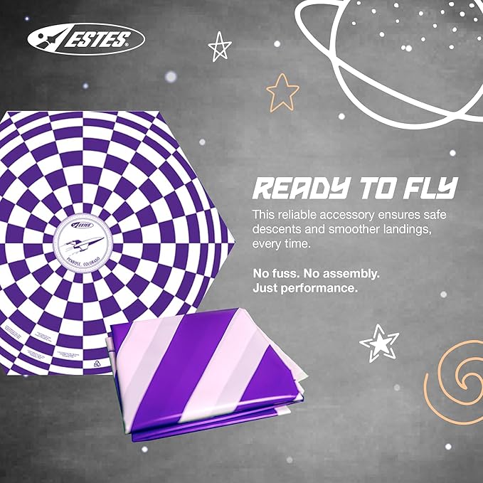 Estes 2265 15-Inch Parachute, Rocket Model Recovery Parachute, Rocket Model Kit Accessories for Ages 10+