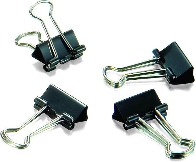 Officemate Micro Size Binder Clips, Black, 100 per Tub (31030)