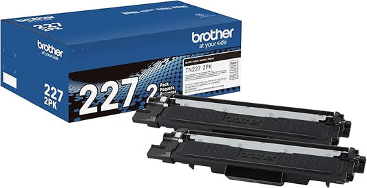 Brother Genuine TN227 High-Yield Black Toner Cartridge Twin Pack for Professional Laser Printing, 2 Pack Yields 6,000 Pages Total, Compatible with HL-L3210CW HL-L3230CDW Printers