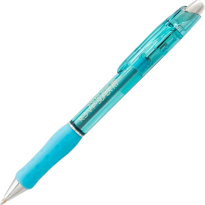 Pentel RSVP Super RT Ballpoint Pen, (1.0mm) Medium Line, Sky Blue Ink, Pack of 2 (BX480BP2S)