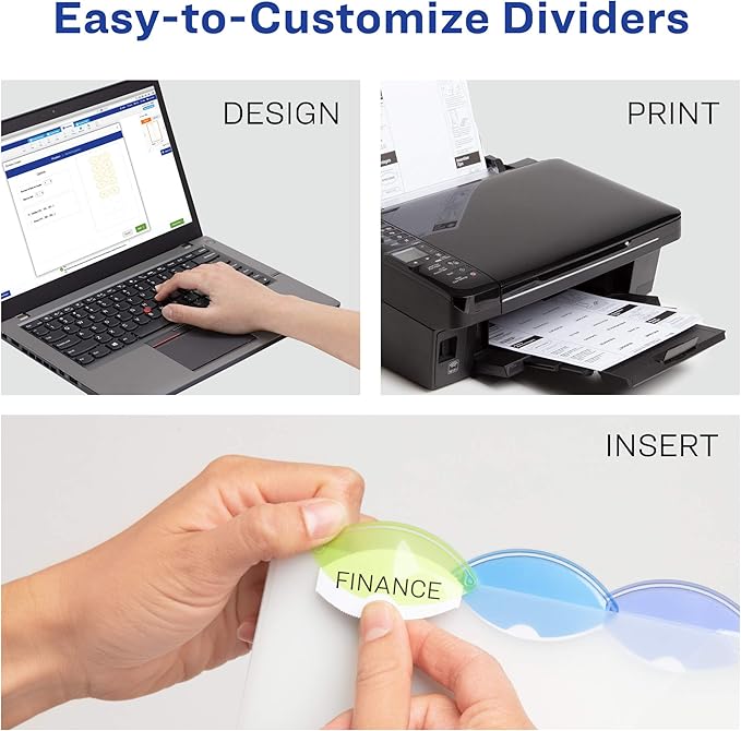 Avery Insertable Style Edge Plastic Dividers for 3 Ring Binders, 5-Tab Set, Multicolor, 1 Set (11200)