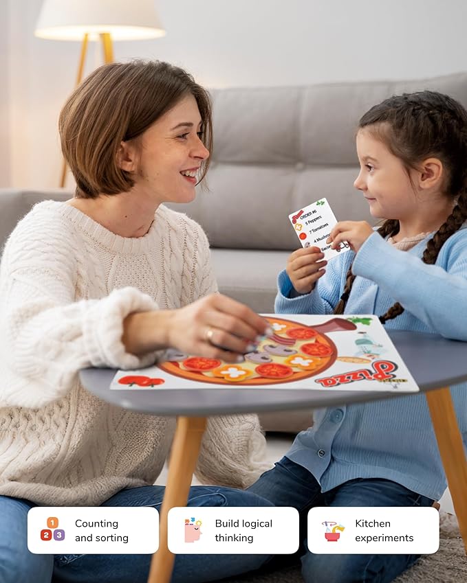 CHEFAN Pizza Counting Toddler Toys, Toddler Number Learning Toys, Preschool Math Games, Manipulatives for Preschool (Pack of 2)