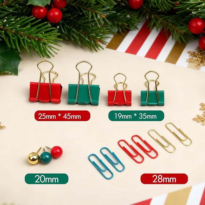 Cute Paper Clips Binder Clips Combo Set, Assorted Size Paper Clips for Office, Cute Office Supplies Set,