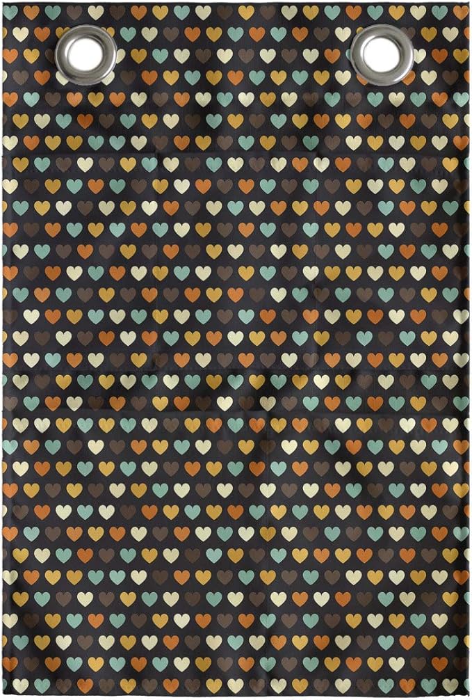 Ambesonne Love Hanging Pocket Organizer, Mini Pattern with Symmetric Tiny Heart Shapes Valentine's Day Themed Illustration, Printed Polyester Storage Bag with Pockets, 14" x 20", Multicolor