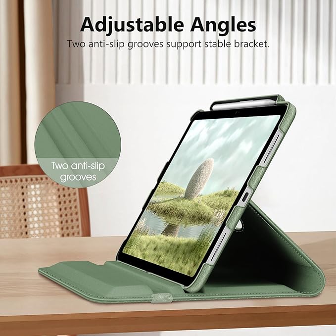 Fintie Rotating Case for iPad (A16) 11th Generation 11 Inch (2025), iPad 10th Generation 10.9 Inch (2022) - [Built-in Pencil Holder] 360 Degree Rotating Protective Stand Cover, Sage Green