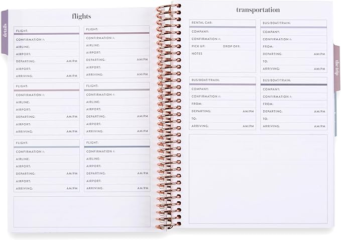 Erin Condren A5 Travel Journal Vacation Planner