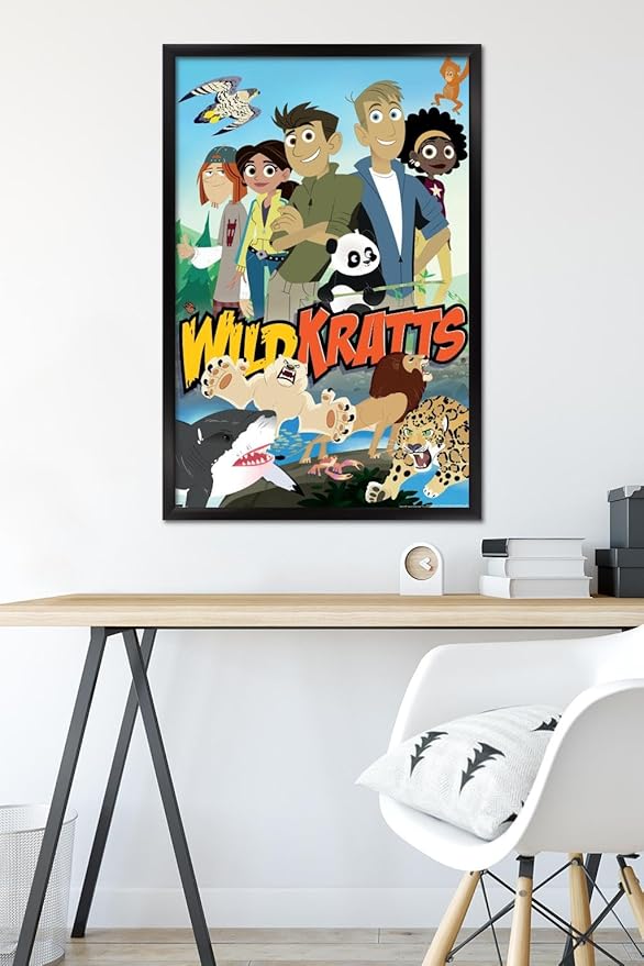 Wild Kratts - Group Wall Poster, 34L" x 22.4W", Black Framed Version