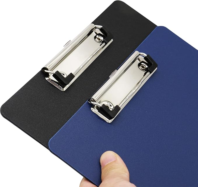 BOMEI PACK Plastic Clipboard, 6Pack Assorted Colors Office Clipboard, 12.5 x 9 Inch