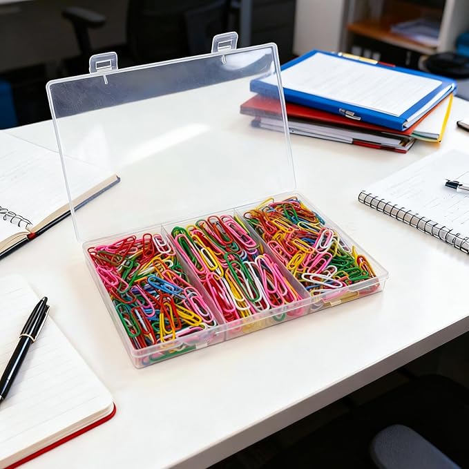 Paper Clips,400 Pack Small Medium and Jumbo Colored Paperclips（1.1 in &1.3 in & 2 in）,Assorted Colored Coated Paper Clips, Reusable Paperclips for Paperwork Office School Document Organizing