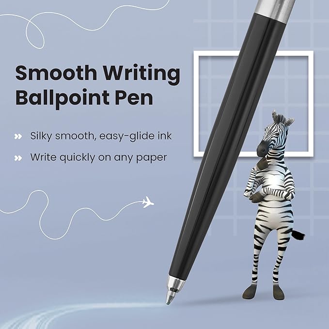 Zebra Pen 901 Black Ballpoint Pen, Sleek & Stylish, Retractable & Reliable, Premium Black Barrel Pen With Presentation Case - Fine Point, 1 pk