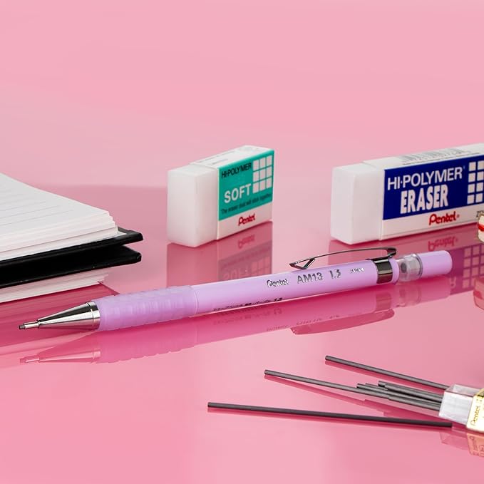 Pentel Sharp 1.3 Mechanical Pencil, (1.3mm), Extra Thick Line, Includes Refill Lead, Writing/Office/Test-Taking Pencil, Pastel Violet Barrel (AM13LBPV)
