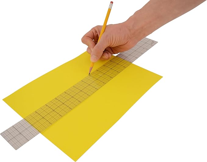 Westcott Transparent Beveled Graph Ruler with Zero-Centering Scale, Back-to-School, School Supplies, Classroom Supplies, 2 X 18-Inch