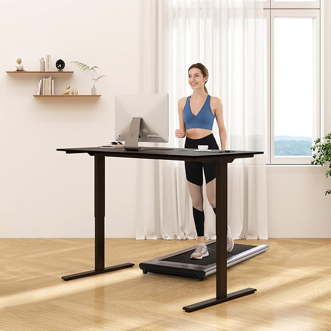 FLEXISPOT 63x24 Inch Electric Height Adjustable Standing Desk for Home & Office, Splice Board Desk for Computer Workstation, Study, or Creative Setup, Black