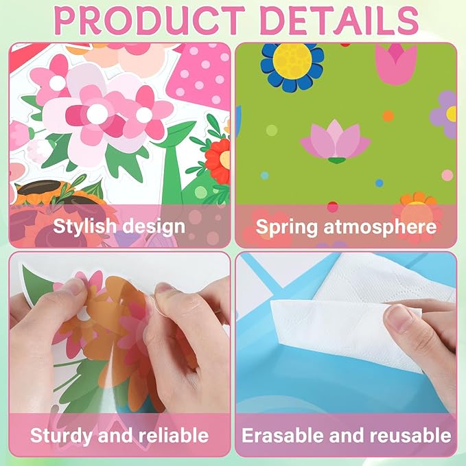 Spring Bulletin Board for Classroom Decoration Plant Kindness Spring Truck Flower Bulletin Board Set Floral Butterfly Cutouts for Back to School Office Chalkboard Wall Teacher Decor