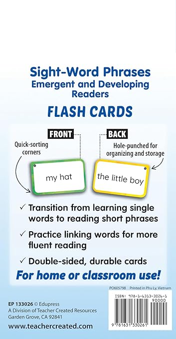 Teacher Created Resources Sight-Word Phrases for Emergent Readers (TCR133026)